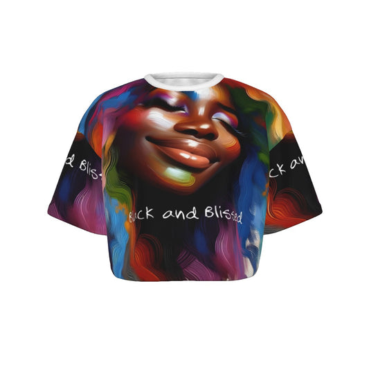 Heavenly Bliss Print Women's Cropped T-shirt | 190GSM Cotton