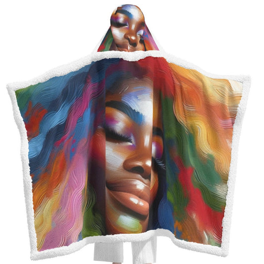 Heavenly Blessed Pull-Over Print Unisex Wearable Hooded Blanket