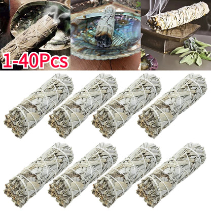 Natural White Sage Burner Bundle Incense Stick Purification Smoky Palo Santo Incense Room Aromatherapy Fragrance Yoga Meditation