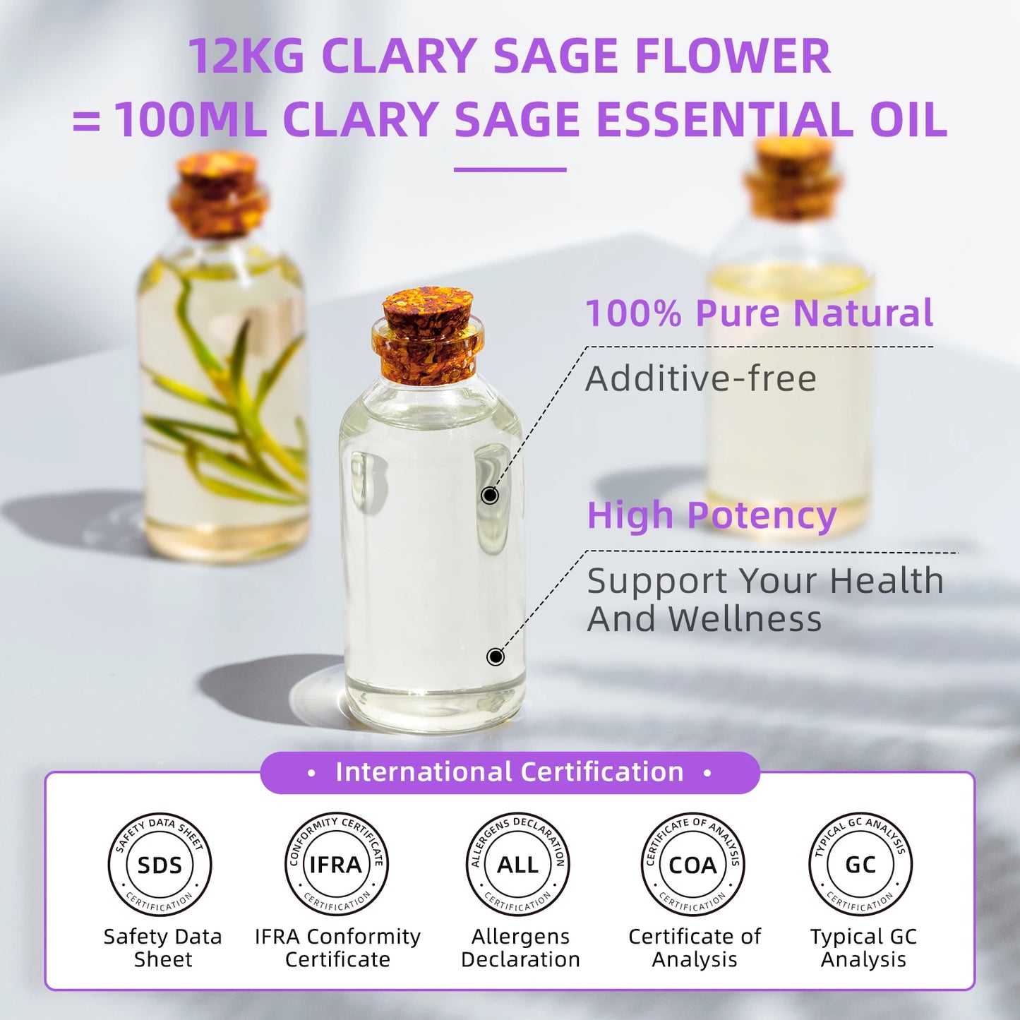 Clary Essential Oils | Sage | Peppermint | Rose | Lemon | Bergamot | Citronella | Jasmine | Lavender | Clove | Frankincense | Vanilla