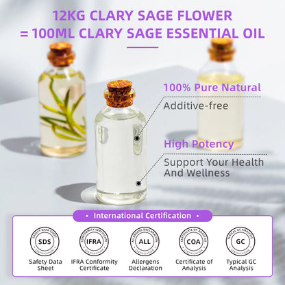 Clary Essential Oils | Sage | Peppermint | Rose | Lemon | Bergamot | Citronella | Jasmine | Lavender | Clove | Frankincense | Vanilla