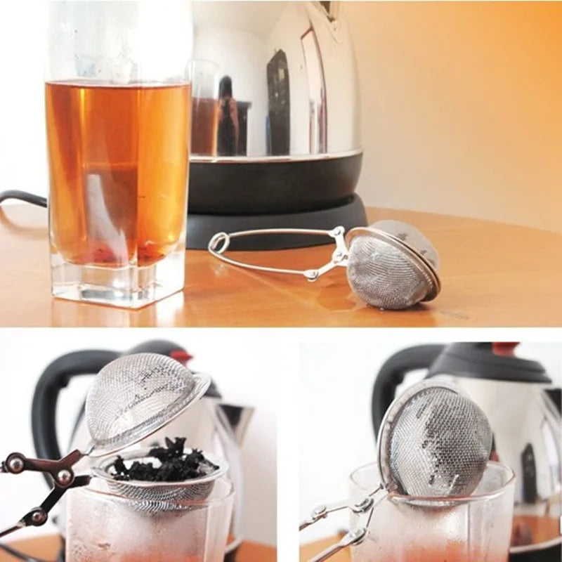 Tea Infuser Stainless Steel Sphere Mesh Tea Strainer Coffee Herb Spice Filter Diffuser Handle Tea Ball Match Tea Bags